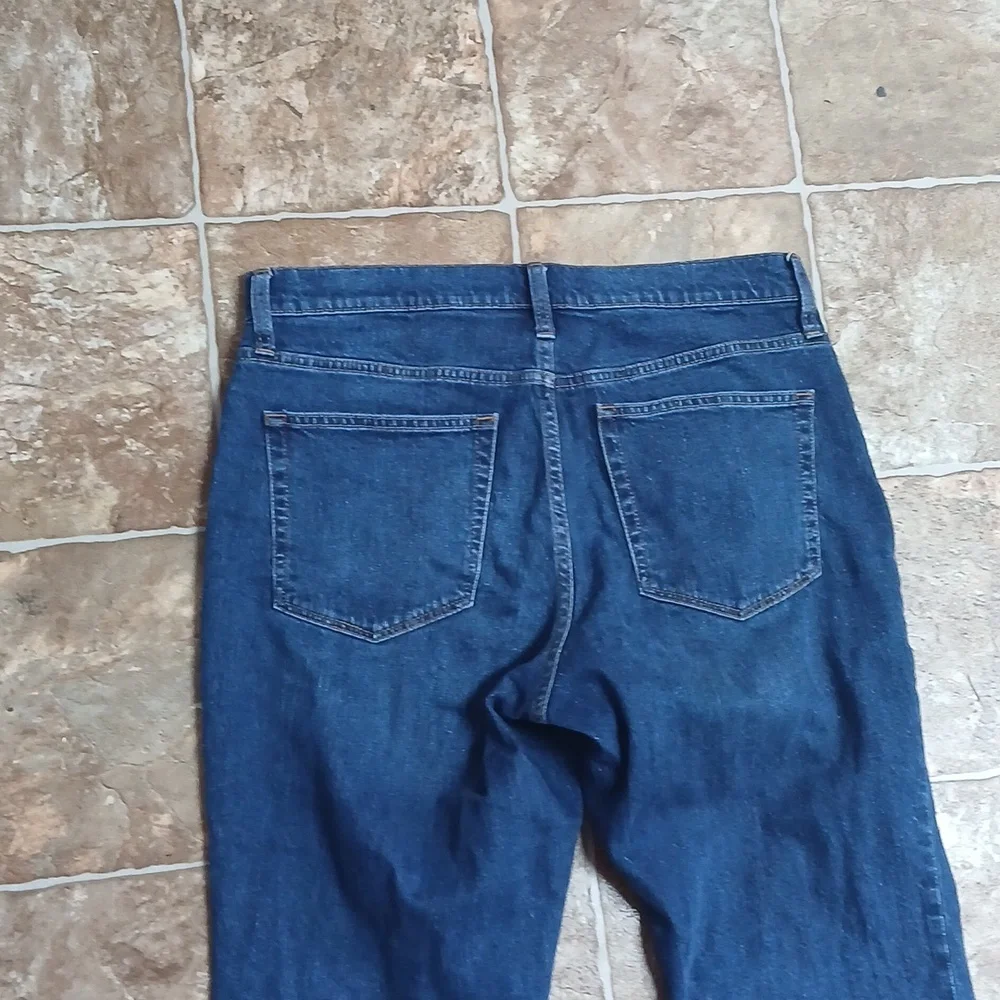J. Crew Dark Blue Mid-rise Flare Crop  Button Fly Womens Size 30 - Picture 5 of 5